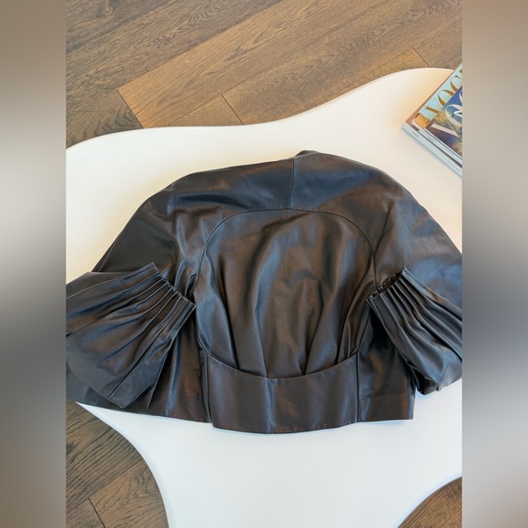 $4490 FFORME Aram Cropped Black Lambskin Leather Jacket - Picture 2 of 7